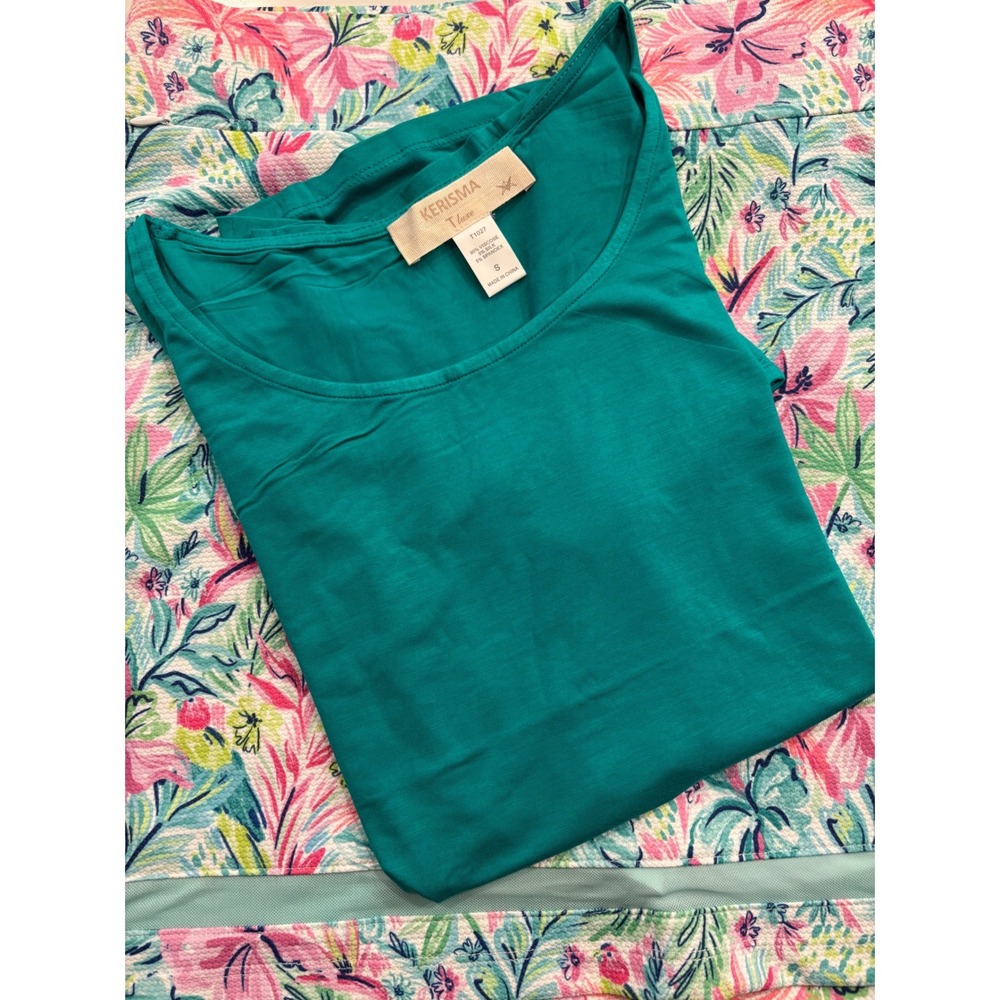 2 pc Kerisma Stella Parker Small Skort & top Womens Teal Floral Activewear - Picture 4 of 14